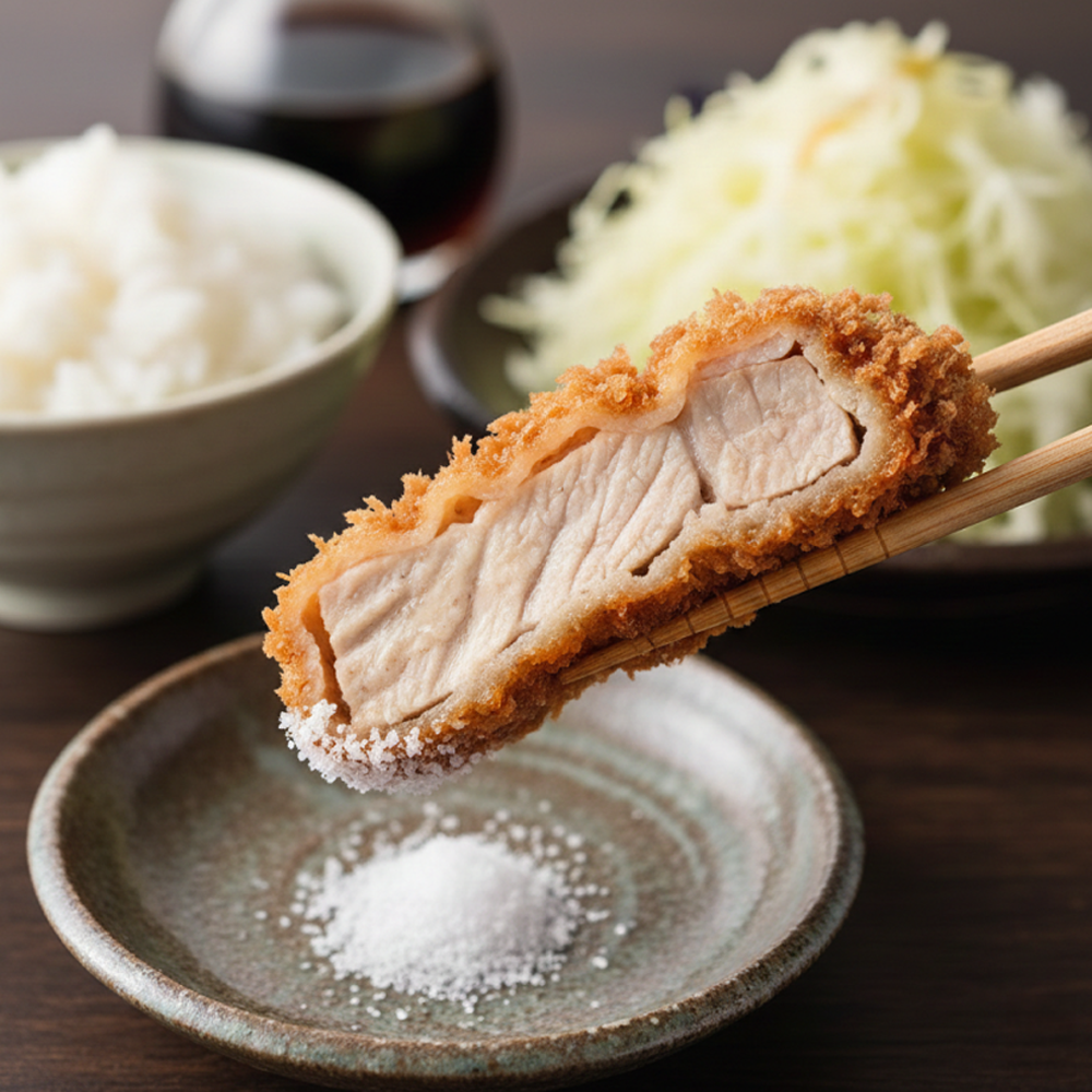 Salt with fried food